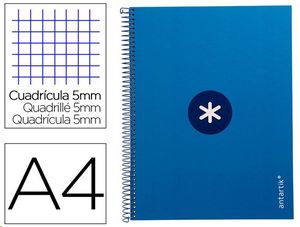 Cuaderno Antartik azul oscuro microperforado Din A4 cuadricula 5x5 80 hojas