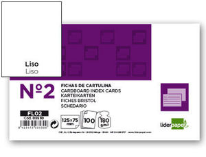 Ficha lisa 75 x 125 mm 180 grs paquete 100 unidades by liderpapel