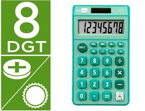 Calculadora de bolsillo 8 dígitos solar y pilas color verde by Liderpapel