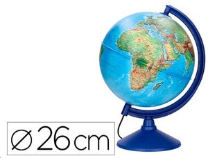 Globo terraqueo esfera con luz fisico y politico diametro 26 cm