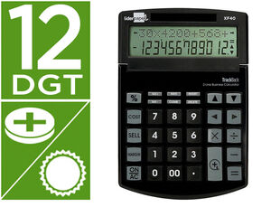 Calculadora liderpapel sobremesa xf40 12 digitos dos lineas solar y pilas negro 175x120x30 mm 40% reciclada