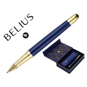 Bolígrafo y estuche Soirée cuerpo azul marino y dorado Belius