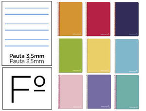 Cuaderno espiral Liderpapel folio Witty tapa dura 80h 75gr pauta 3,5mm con margen colores surtidos