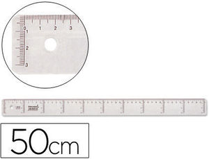 Regla Liderpapel 50 cm plástico cristal