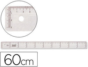  Regla Liderpapel 60cm plástico cristal