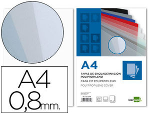 Tapa encuadernar A4 polipropileno 0,8mm transparente paquete 50 uds