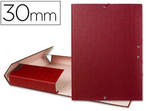 Carpeta proyectos folio lomo 3 cm cierre gomas carton gofrado rojo