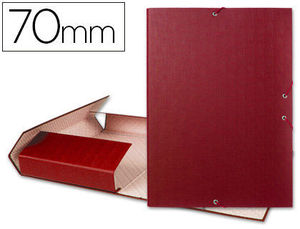 Carpeta Proyectos Folio lomo 70 mm carton forrado color rojo