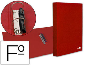 Carpeta recambio folio 2 anillas 25 mm cartón forrado rojo
