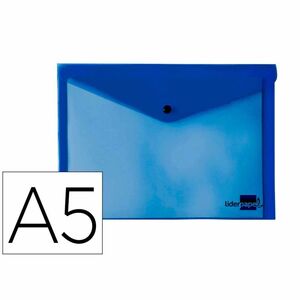 Dossier broche polipropileno A5 color azul transparente Liderpapel