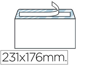 Sobre blanco 176 x 231 MM tira silicona caja 500 uds