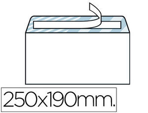 Sobre blanco 190x250mm tira de silicona caja de 250 unidades Liderpapel
