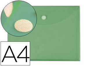 Carpeta Liderpapel dossier A4 color verde cierre de velcro 