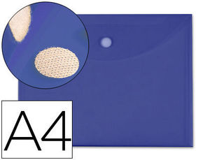 Carpeta Liderpapel dossier A4 cierre color azul con cierre de velcro 