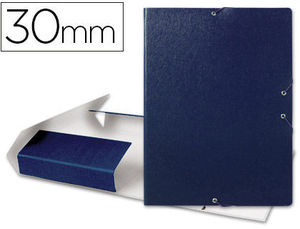 Carpeta proyectos folio lomo 3 cm cierre gomas carton gofrado azul