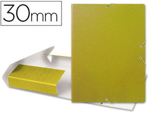 Carpeta proyectos folio lomo 3 cm cierre gomas carton gofrado amarillo