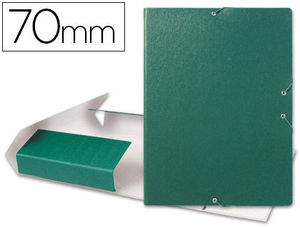Carpeta proyectos folio lomo 7 cm cierre gomas carton gofrado verde