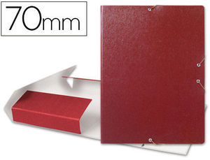 Carpeta proyectos folio lomo 7 cm cierre gomas carton gofrado rojo