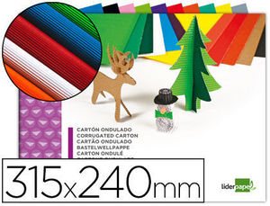 Bloc trabajos manuales liderpapel carton ondulado 240x315mm 10 hojas colores surtidos