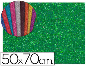 Goma Eva con purpurina Liderpapel  50X70CM 60g espesor 2mm verde