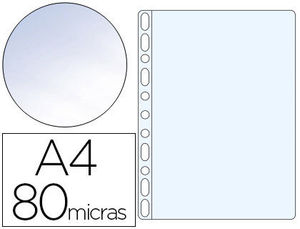 Funda multitaladro Din A4 cristal 80 micras caja 100 uds by Q-Connect