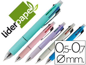 Bolígrafo multifunción 5 en 1 y portaminas de 0,5 mm Liderpapel