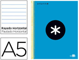 Cuaderno Antartik azul microperforado A5 horizontal 120 hojas 100 grs