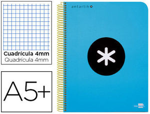 Cuaderno espiral antarik A5 80 hojas cuadricula 5 mm tapa dura