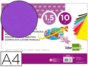 Goma eva Din A4 violeta espesor 1,5 mm