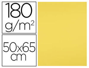 Cartulina 50 x 65 cm 180 grs amarillo limon paquete 25 uds