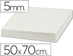Cartón pluma 50 x 70 cm expesor 5 mm doble cara blanco
