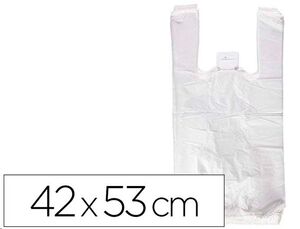 Bolsa camiseta blanca 42x53cm reciclada 70% Pack 120 bolsas Q-Connect