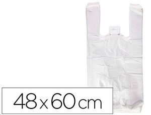 Bolsa camiseta blanca 48x60cm reciclada 70% Pack 90 bolsas Q-Connect