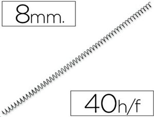 Espiral metálico negro  8 mm paso 5:1 caja de 200 unidades