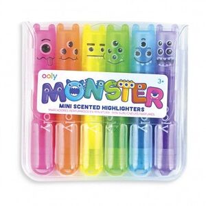 Rotuladores mini Monster fluorescentes perfumados pack de 6 by Ooly