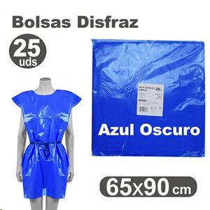 Bolsa plástico disfraz carnaval azul oscuro 65x90 