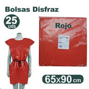 Bolsa plástico disfraz carnaval rojo 65x90 