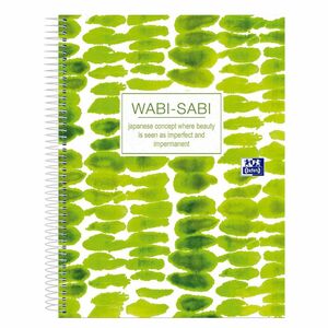 Cuaderno espiral microperforado A4+ cuadrícula 5x5 120h Japandi Wabi Sabi by Oxford