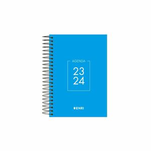 Agenda escolar 23/24 espiral Día Página 15x21cm Identity Azul Enri