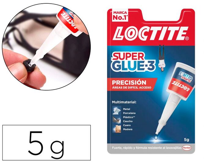 Pegamento loctite Super Glue 3 tubo 5 grasmos precisión. Pegamentos y  adhesivos. Breapaper